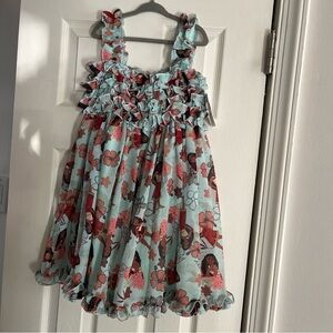 Disney Moana 2 Floral Ruffle Girl’s Dress NEW